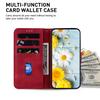 For Motorola Edge 50 Fusion 5G Case PU Leather Wallet Phone Cover Flower Imprinted