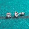 Real 2 Carat D Color Moissanite Stud Earrings For Women 100% 925 Sterling Silver Sparkling Diamond Wedding Jewelry Gift