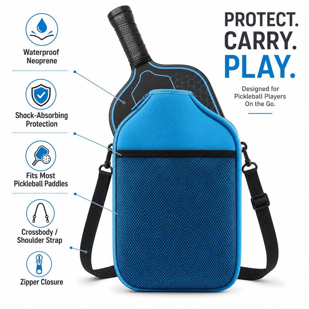 Protective Pickleball Racket Storage Bag Waterproof PickleBall Paddle Case Pickleball Accessories