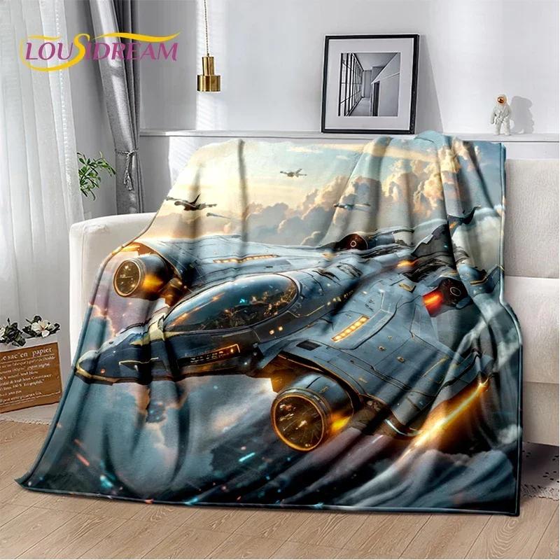 29 Style Space Spitfire Aircraft Air Force Jet Fighter Cartoon Blanket,Soft Throw Blanket for Home Bedroom Bed Sofa Cover Child