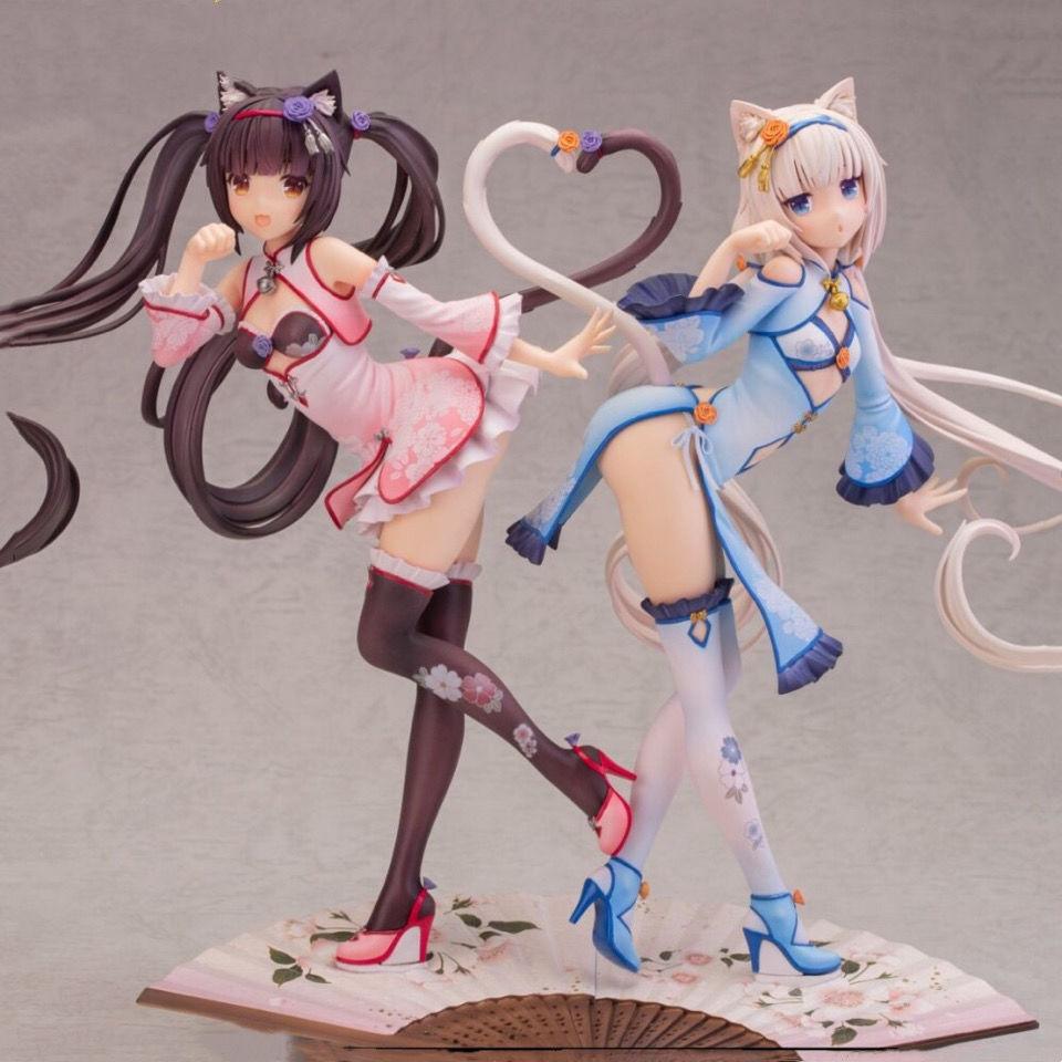 24см Оригинальная Nekopara Chocola Vanilla Azuki Coconut Фигурка Alphamax Аниме Фигурка ПВХ Версия в китайском платье Модель Игрушки