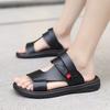 Летние уличные сандалии для мужчин, повседневные спортивные тапочки из искусственной кожи, нескользящие дышащие римские туфли, пляжные шлепанцы, садовая обувь 2025