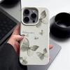 Чехол для телефона с цветным рисунком бабочки из кожи и текстурой для iPhone 16 Pro 15 14 13 12 Pro Max, ударопрочный матовый тонкий однотонный цветной мягкий чехол из ТПУ с защитой от падений