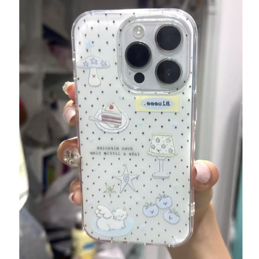 Котёнок Ангел со Звездой подходит для чехла на мобильный телефон Apple 17promax 1415 16 белый фон 15pro мультяшный 17 может