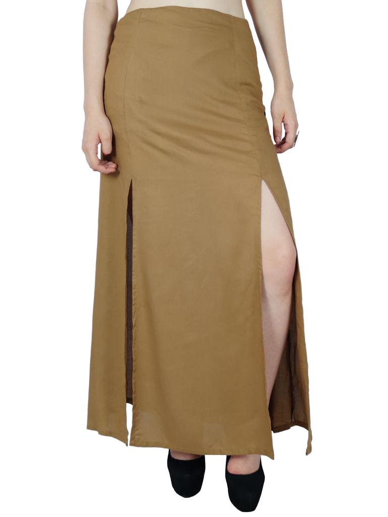 Bimba Women Rayon Maxi Skirt with Long 2 Slits