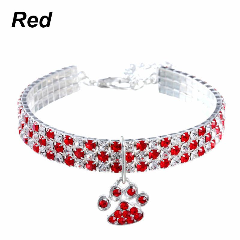 Pet Collar with Diamonds Adjustable Crystal Diamond Elastic Bone Pendant Cats Dogs Pet Collier Collar Dress Up Dog Accessories