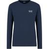 EA7 Весна/Лето 2024 Футболка с длинным рукавом Slim Fit с принтом логотипа и букв Мужские топы Темно-синий 8NPT28-PJVQZ-0562