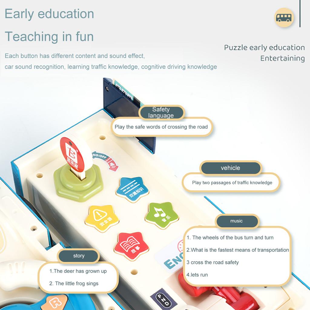 (орхидея)Детский многофункциональный деформируемый автобус-руль с легкой инерционной прогулкой