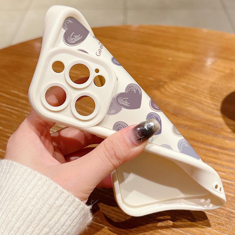 Мягкий ТПУ чехол с мультяшным принтом сердец для iPhone 16 15 Pro Max Plus 14 13 12 11 Pro Max Противоударный чехол для телефона Чехол Funda