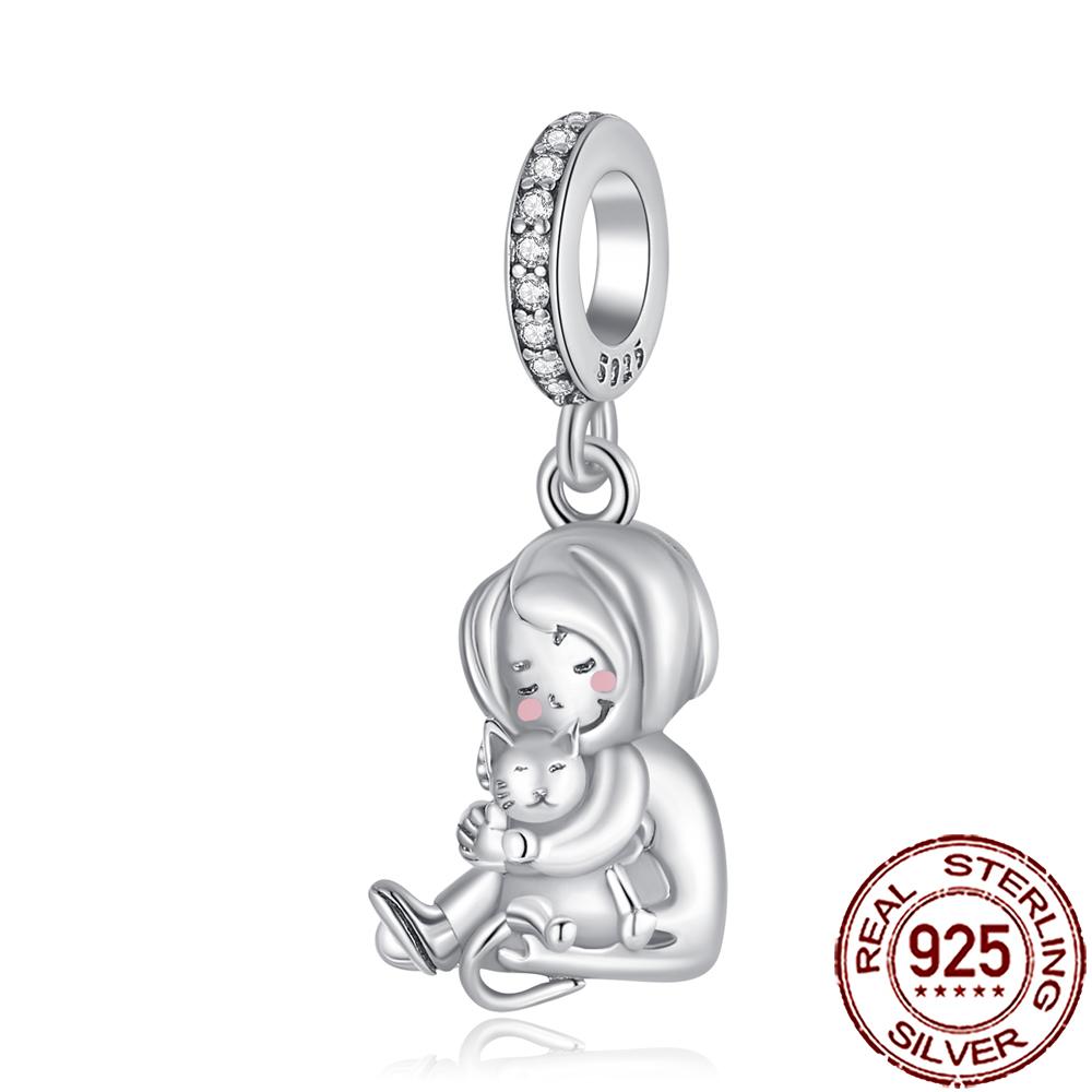 New Charms 925 Silver Sister Daughter Mum Mother Family Love Heart Beads Fit Origina Bracelet Necklace DIY Jewelry