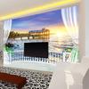 3d Photo Wall Paper Balcony Beautiful Sea View Sunrise Mural Living Room Bedroom Cafe Restaurant Wall Murals Home Decor