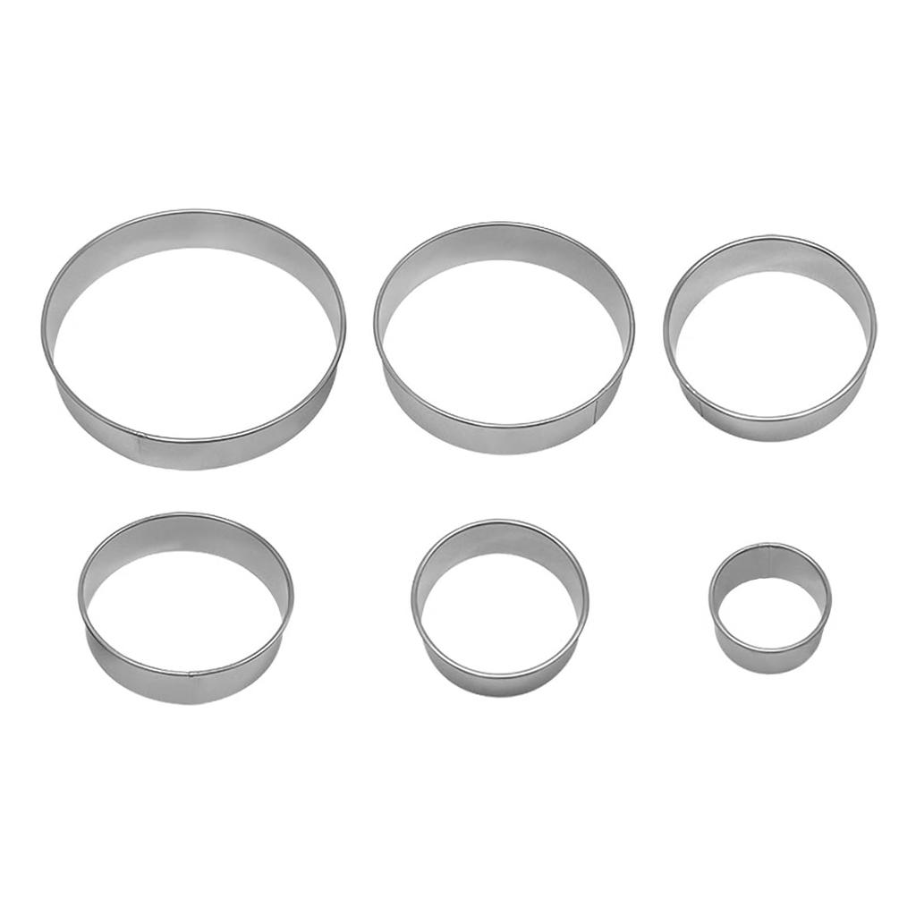 6pcs Round Cookie Biscuit Cutter Set Effortless Round Cookie Shaping Pastry Tool for Kitchen Pastry Donuts Fondant