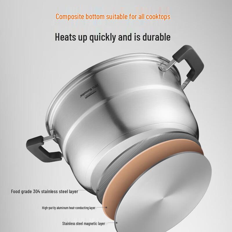 Joyoung 304 Stainless Steel 30cm Double Layer Steamer Pot