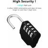 Combination Padlock - YYV - 4 Digits - Black - Weatherproof - Ideal for Lockers