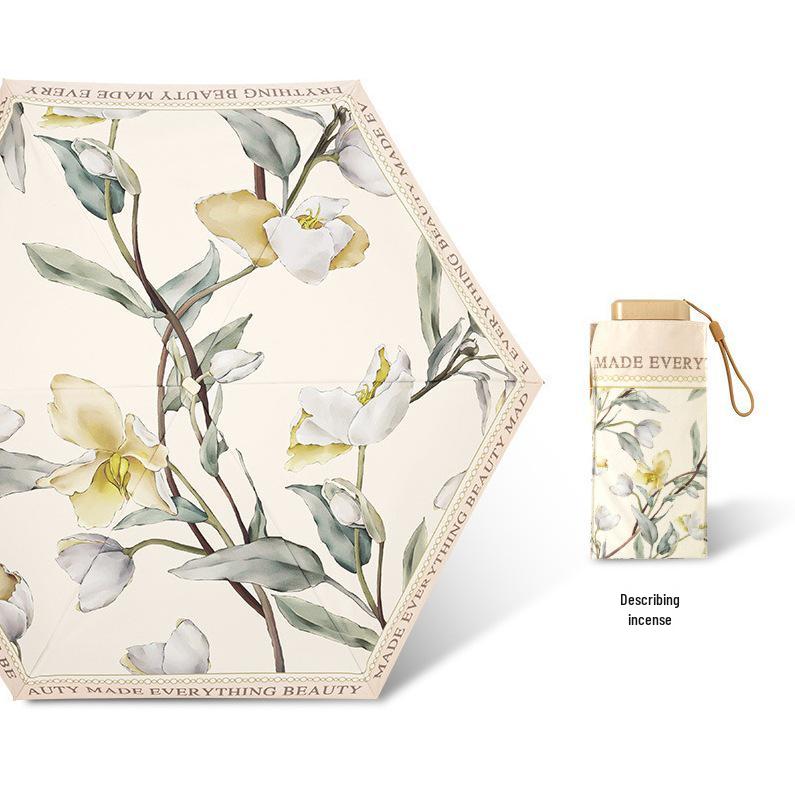 Зонт Know Мини Плоский Шестисложный Высококлассная Защита от УФ-лучей Двойного Назначения Солнцезащитный и Дождевой Зонт