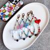 Girls' Keychain Bag Bracelet - All-Match Ins Style with Acrylic Love, White Cloud Beads, and Mobile Phone Charm