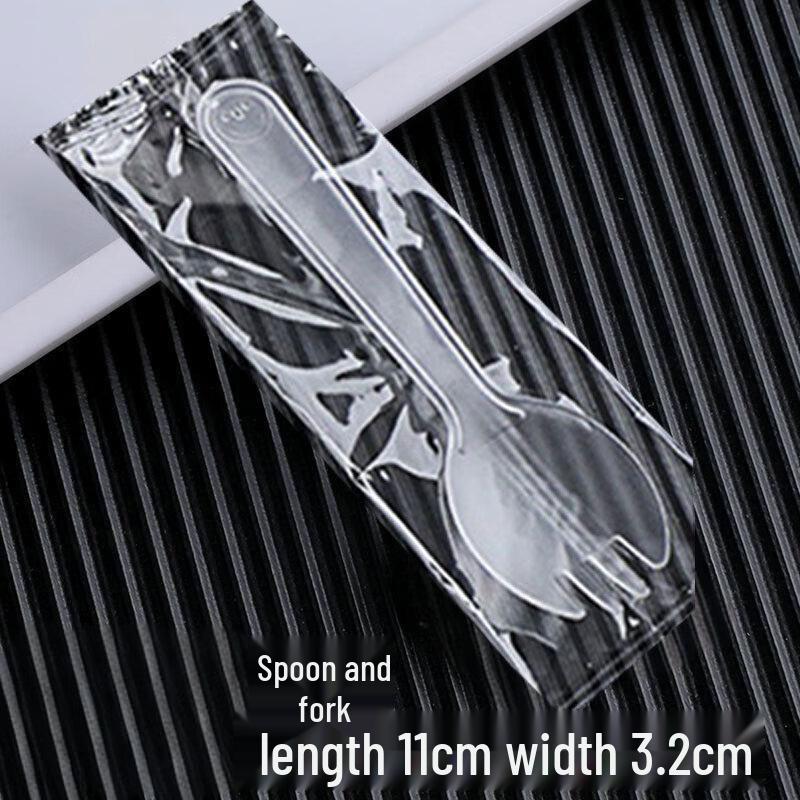 Individually Wrapped Disposable Plastic Fork Spoons, 100-Pack