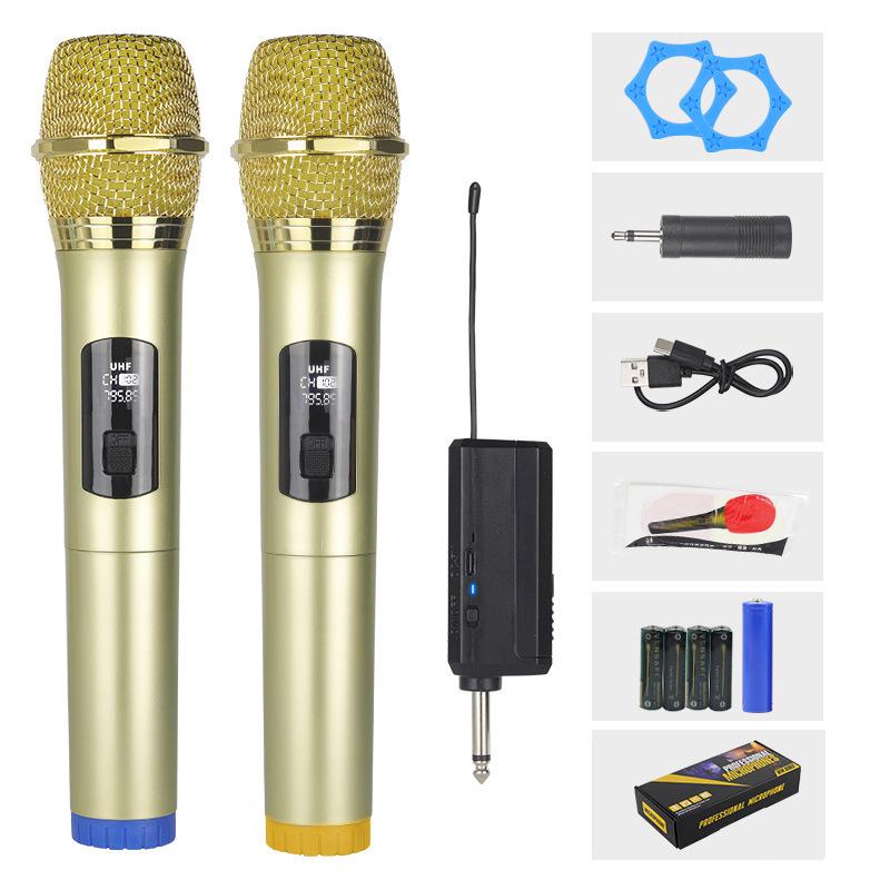 Dual Wireless Handheld Microphone & Trolley Speaker for Live Broadcasts and Home Karaoke