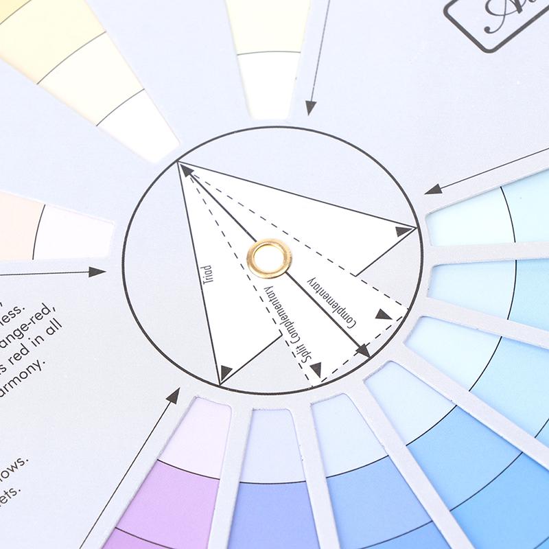 Колесо для смешивания цветов на бумажной карте Круглый центральный круг вращается Татуировка Ноготь