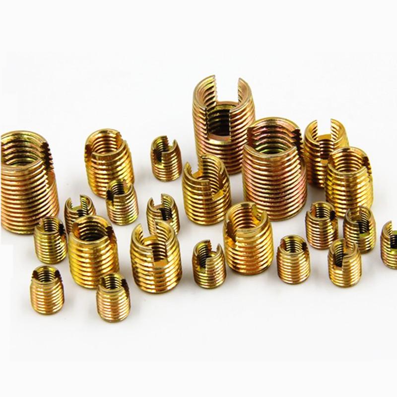 10pcs M3 To M12 Galvanized Stainless Steel Threaded Inserts Metal Thread Repair Insert Self Tapping Slotted Screw Threaded