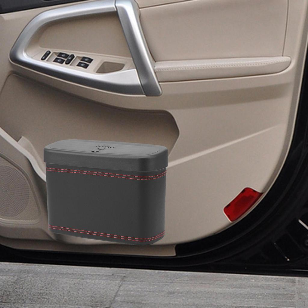 Car Trash Bin Dustbin with Lid Interior Accessories Vehicle Garbage Can for