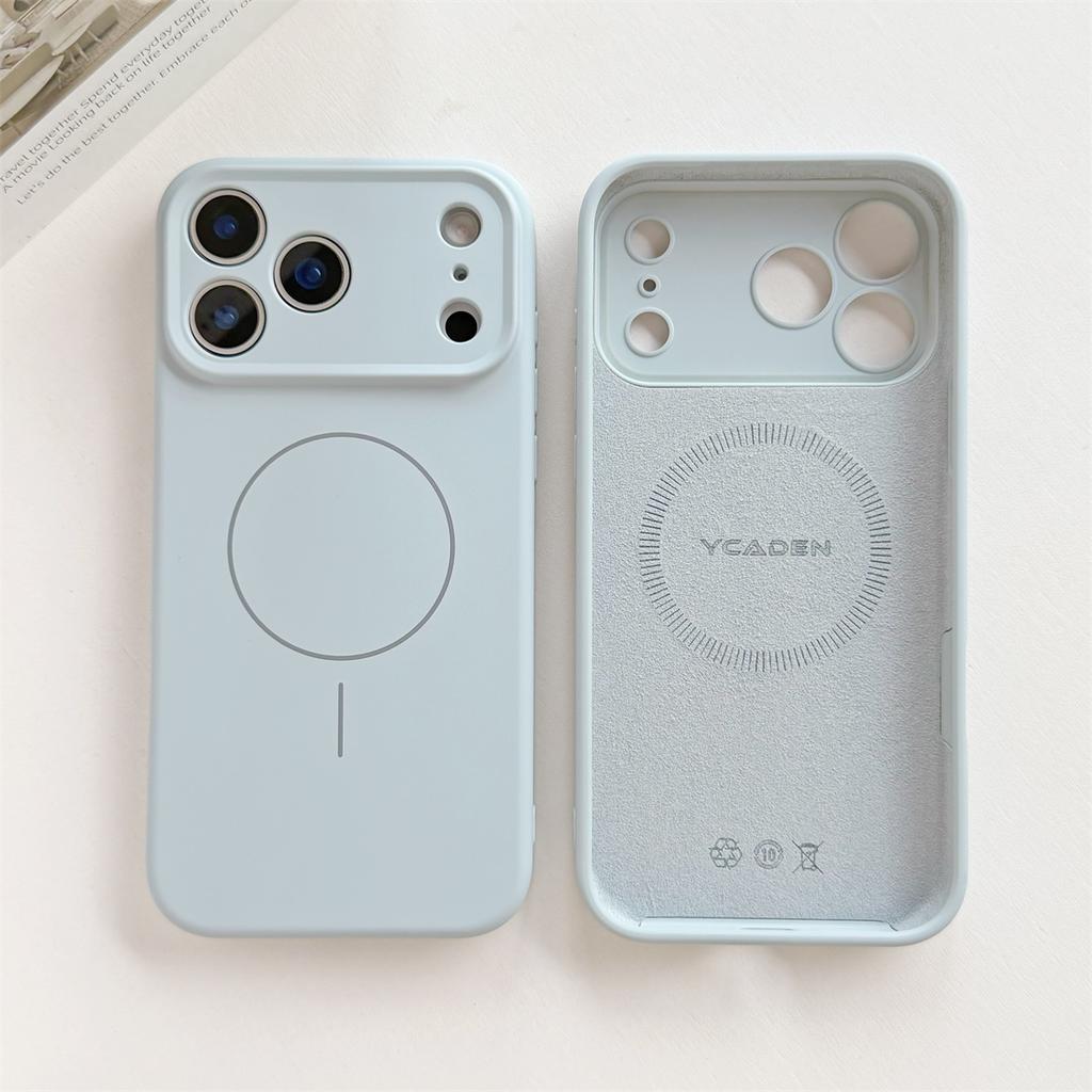 Магнитный чехол для телефона для IPhone 17 Air 16 15 14 13 12 11 Pro Max XS XR X для Magsafe Беспроводная зарядка Жидкий силикон Мягкий чехол