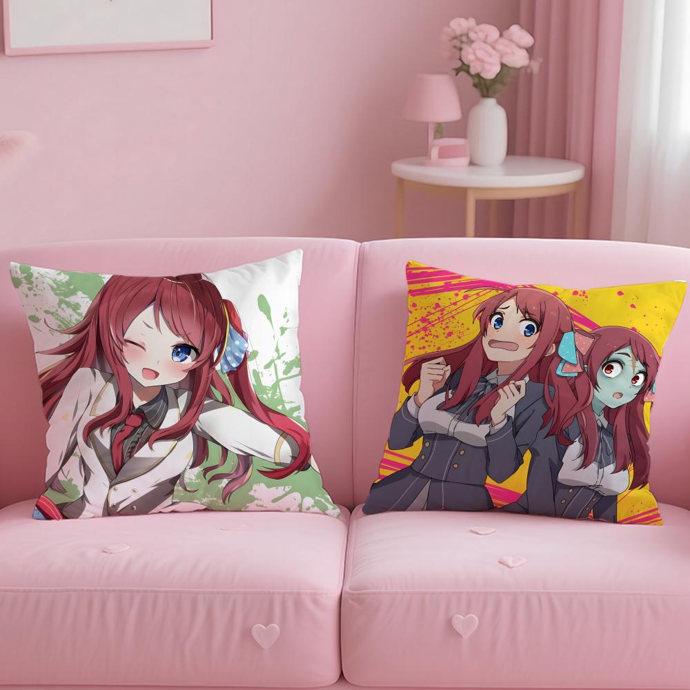 idol anime Zombie Land Saga Cushion Cover Soft EasyWash Pillow Case Versatile for Couch Bed Travel and Office
