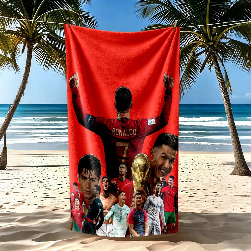 Cristiano Ronaldo Beach Towel High Absorbency Quickdry Comfortable Lightweight Suitable For Swimming Gym Camping Yoga Vacation