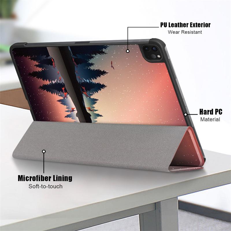 For IPad Pro 13 Inch 2024 Case Painted Folding Smart Leather Cover for Funda IPad Air 13 11 M2 IPad Pro 11 2024 M4 Case Coque