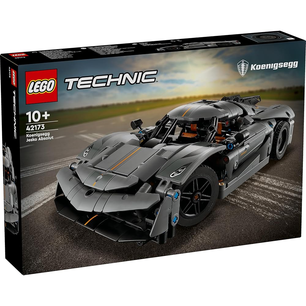 Конструктор LEGO Technic Koenigsegg Jesko Absolut Серый Набор для сборки игрушки для детей от 10 до 12 лет Модель автомобиля 42173