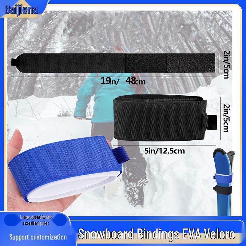Cross-Border Adjustable Ski Bindings with EVA Pad and Magic Tape Nylon Straps