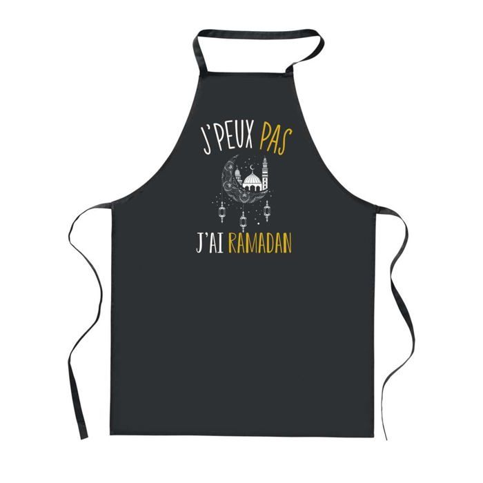 Tablier de cuisine - PLANETEE - J'peux Pas Ramadan - Noir - 90x60 cm - Impression Bretonne