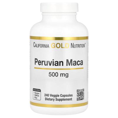 Перуанская мака, 500 мг, 240 растительных капсул