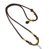Ручная работа Восьмипрядный темно-коричневый регулируемый шнурок для ожерелья
