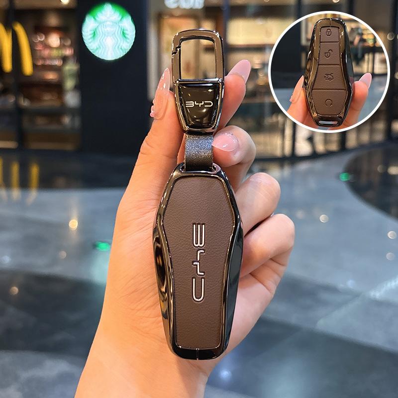 Чехол для автомобильного ключа для BYD Atto 3 Han EV Dolphin 4 кнопки пульт дистанционного управления защитный чехол автомобильные аксессуары для ключей