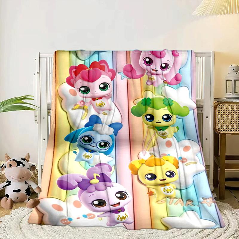 Pink Heartsping Fantasy World Blanket Flannel Blanket for bed, sofa, Camping, Hiking, Picnic Essentials, gift for family Fan gifts