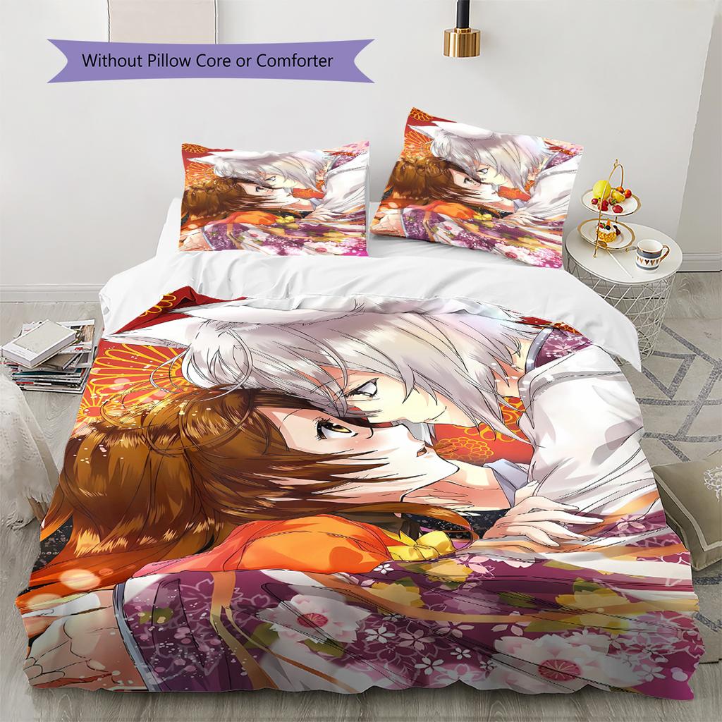 Постельное белье с узором Kamisama Kiss, Комплект с одеялом, Пододеяльник, Наволочка, Домашний подарок на день рождения (1 пододеяльник + 2 наволочки, без наполнителя)