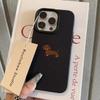 Минималистичный коричневый чехол для телефона с рисунком таксы для iPhone 17 Air 16 e 15 14 13 12 11 Pro Max Plus Mini SE Мягкий TPU чехол Funda