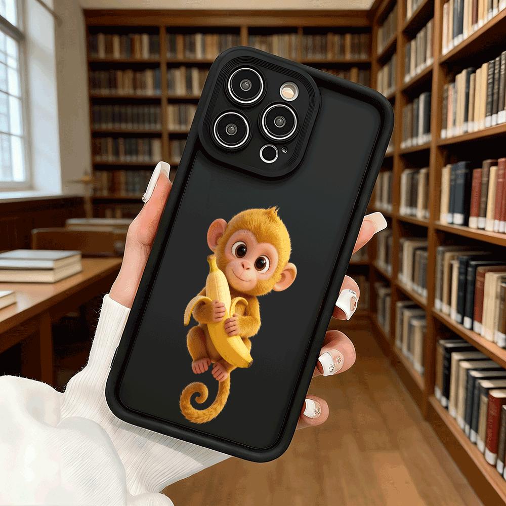 Cute Little Monkey Banana Shockproof Soft Phone Case For Xiaomi Redmi Note 15 14 13 12 11 10 9 8 Pro Anti-Slip Anti-Fall Cover