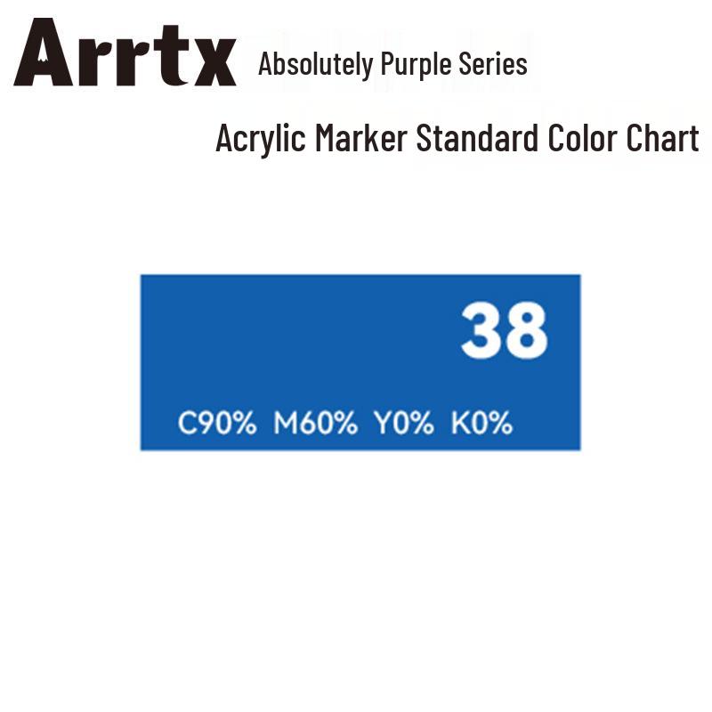 Arrtx Ataishi Акриловый маркер с мягким наконечником, 1 шт., Абсолютно фиолетовый, Стиль A/B, 30 цветов, Водонепроницаемый, Быстросохнущий, Непрозрачный.