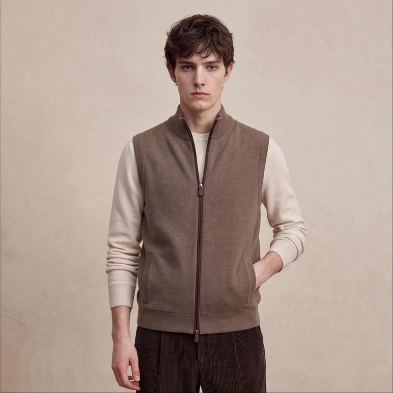 JOW Men's Luxury Cashmere Blend Knitted Vest