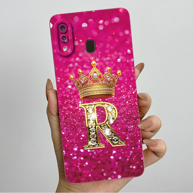Phone Case for Samsung A20 a205 Galaxy a207 A20s Soft Silicone Crown Letters Back Cover for Samsung A20 A 20s A30 Bumper Shells