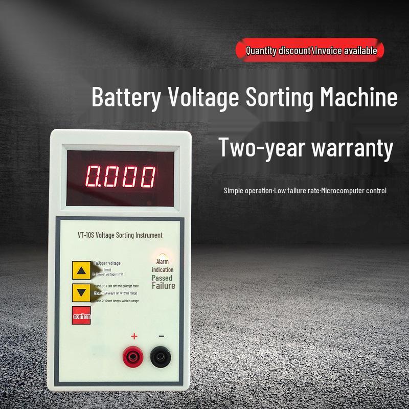 VT-10S Battery Resistance Tester: Fast, High-Precision 4-Digit Current and Voltage Measurement Instrument with Alarm.