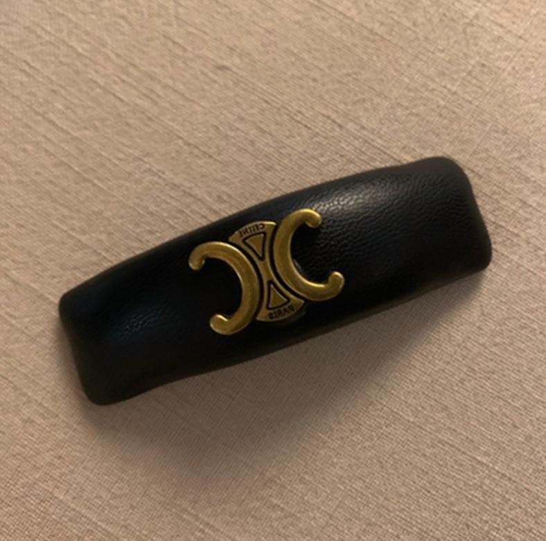 Arc de Triomphe BB clip PU leather edge clip 2025 summer hairpin hair accessories