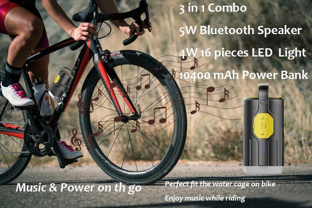 Кемпинговый фонарь Наружное освещение Power Bank 10400 мАч Bluetooth-динамик Желтый