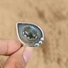 Natural Labradorite Gemstone 925 Silver Promise Adjustable Ring For Girls