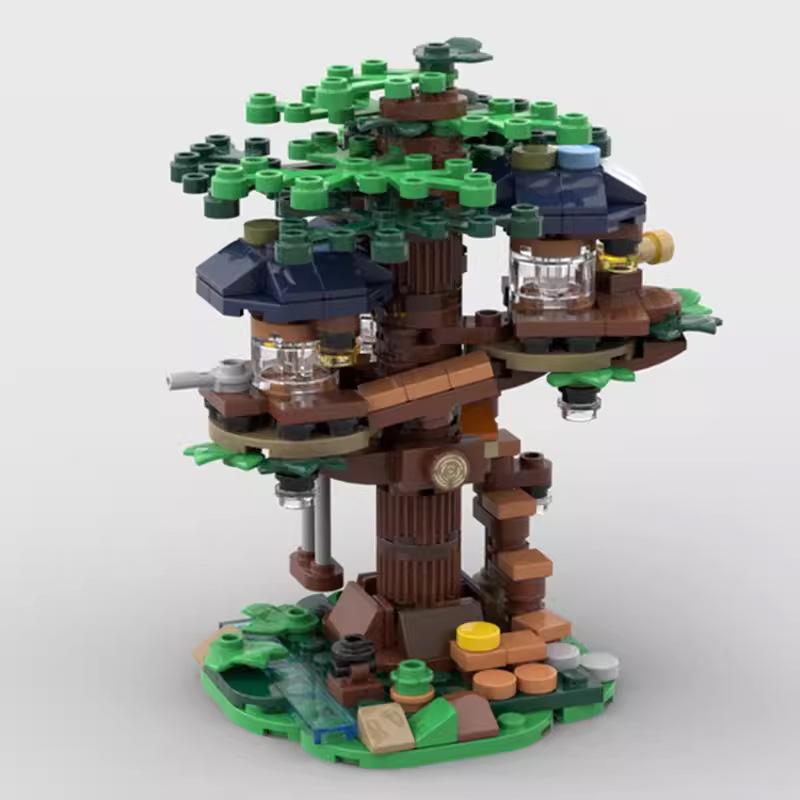 Совместимые Строительные Блоки MOC-126557 Мини Домик на Дереве Классический Зимний Детская Сборная Игрушка Строительный Подарок