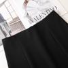 Women's High-Waist Black Fishtail Midi Skirt - Spring 2025 Collection, Elegant Mid-Length Bodycon Design