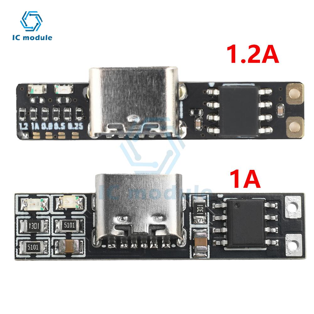 DC 3.7V Mini Li-ion Battery Charging Board Ultra-Narrow Ultra-Small Charging Module 1A/1.2A 4.2V Charger Module Type-C Interface
