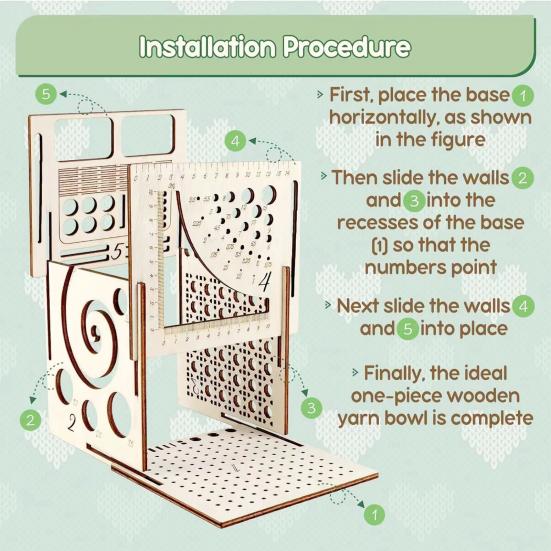 Многофункциональная пряжедержательница Все в одном Деревянный ящик для хранения пряжи Держатель спиц для вязания Диспенсер для пряжи для любителей вязания крючком и спицами